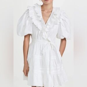 Chic White Ruffle Mini Dress